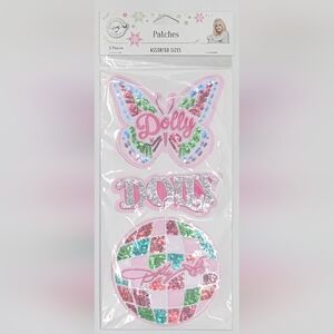 Dolly Parton Embroidery Patches, 3 Pieces, Assorted Sizes, New